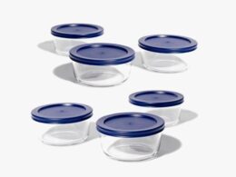 Glass Food Storage Containers - 12 Piece 2 Cup Set (6 Containers + 6 Lids)