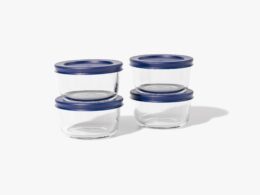 Glass Food Storage Containers - 8 Piece .7oz Set (4 Containers + 4 Lids)