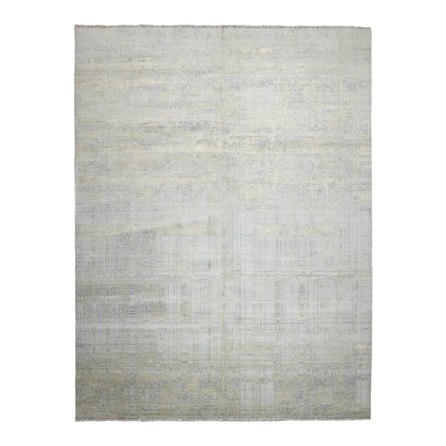 Multi Sizes Tibetan Wool and Silk Oriental Area Rug Light Blue, Green Color - Image 2