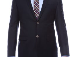 Finn Gold Button Slim Fit Navy Blazer