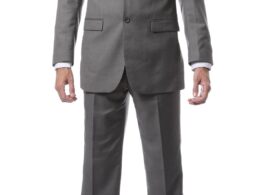 Premium FNL22R Mens 2 Button Regular Fit Grey Suit