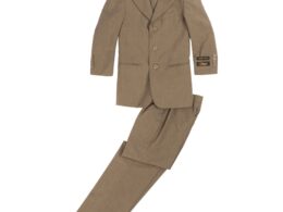 Boys Premium Brown Green 2pc Suit