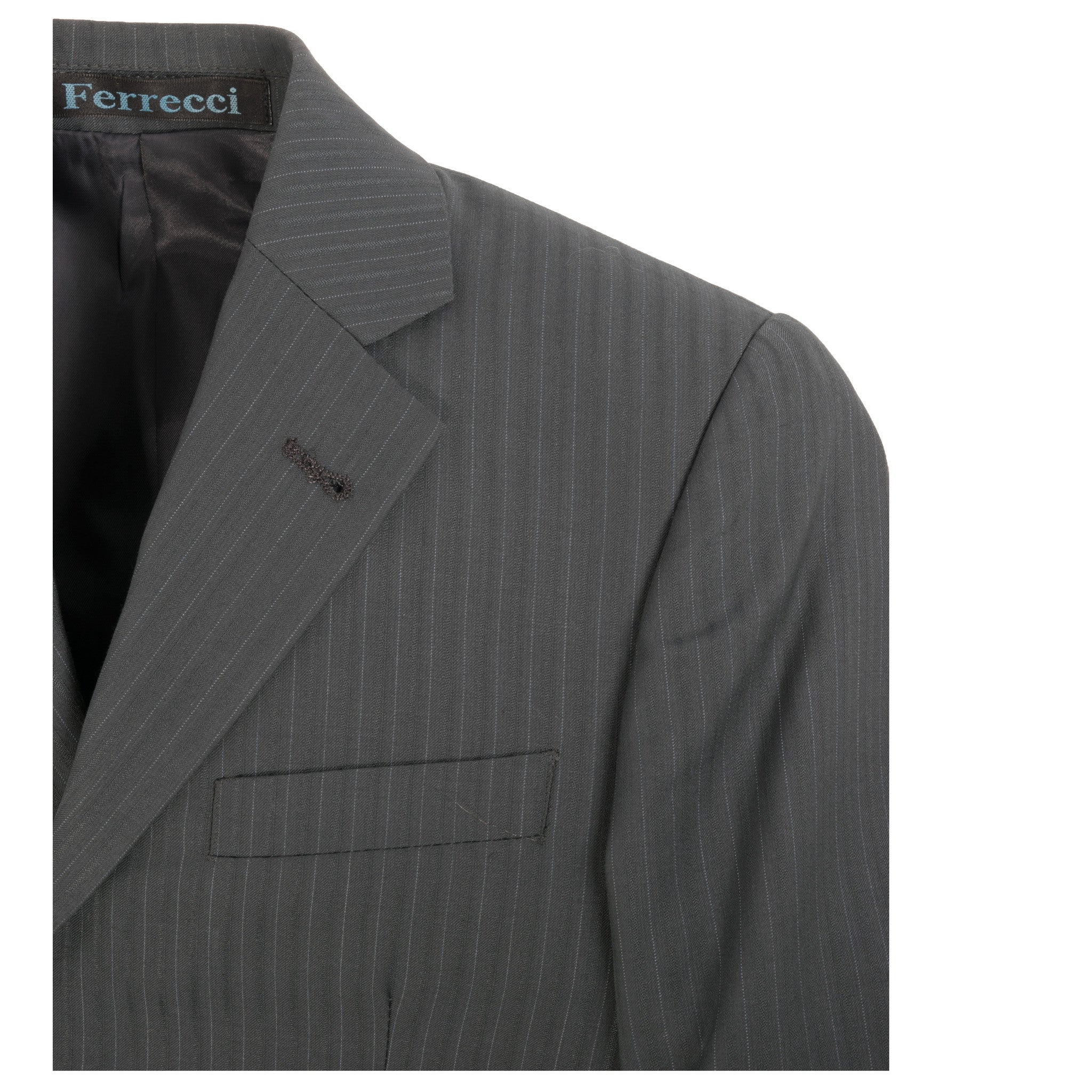 Boys Premium Grey Green Striped 2pc Suit - Image 3