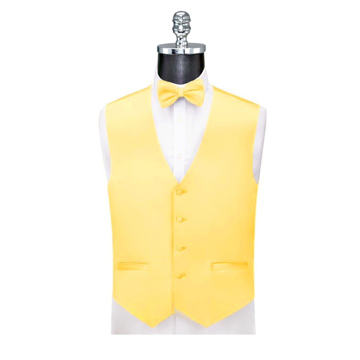 Ferrecci Mens Solid Wedding Prom Grad Choir Band 4pc Vest Set - Image 3