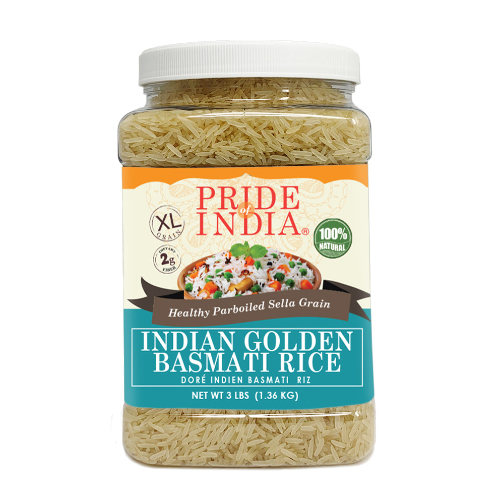 Extra Long Indian Golden Basmati Rice - Healthy Parboiled Sella Grain Jar - Image 3