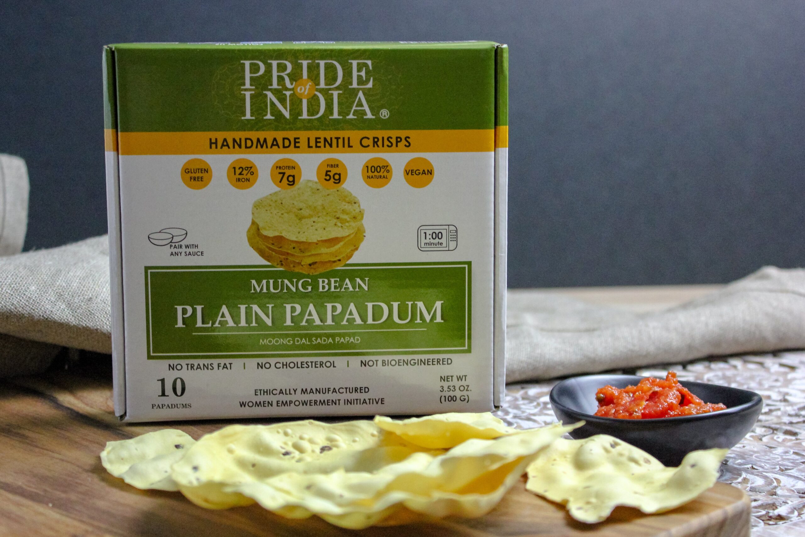 Plain Mung Bean Sada Papadum Lentil Crisp - Image 3