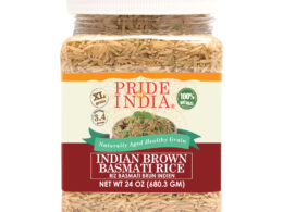 Extra Long Indian Brown Basmati Rice - Naturally Aged Healthy Grain Jar