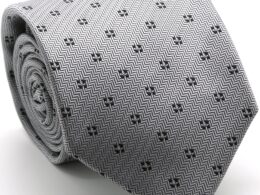 Mens Dads Classic Grey Geometric Pattern Business Casual Necktie & Hanky Set LO-7