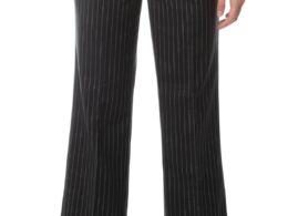 Womens 2789 Black Pinstripe Dress Pants