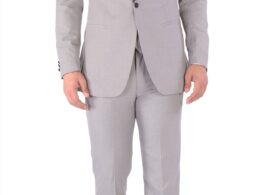 Luna 3pc Slim Fit Grey Peak Lapel Tuxedo