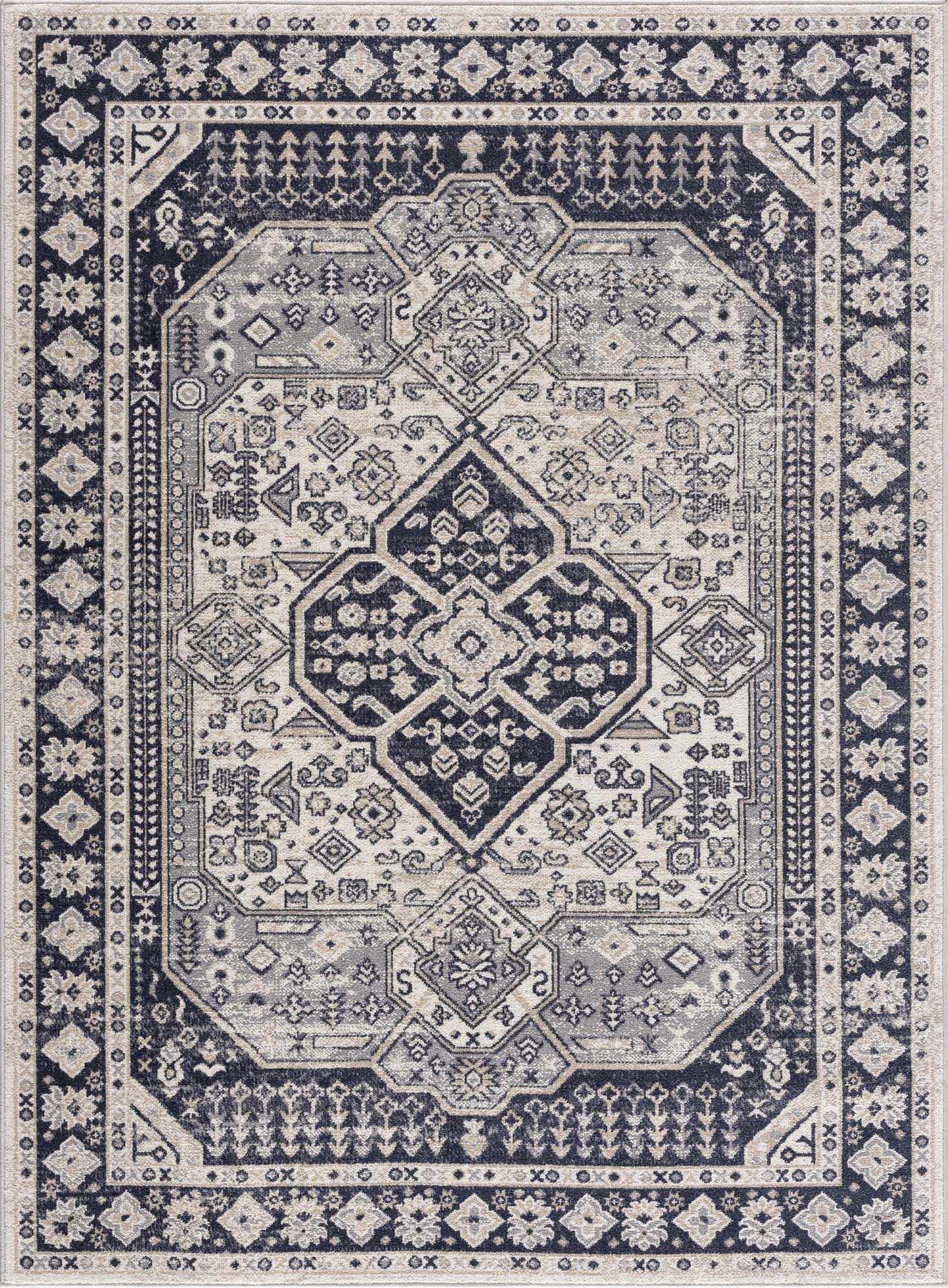 Cabacungan Cream & Gray Washable Area Rug - Image 4