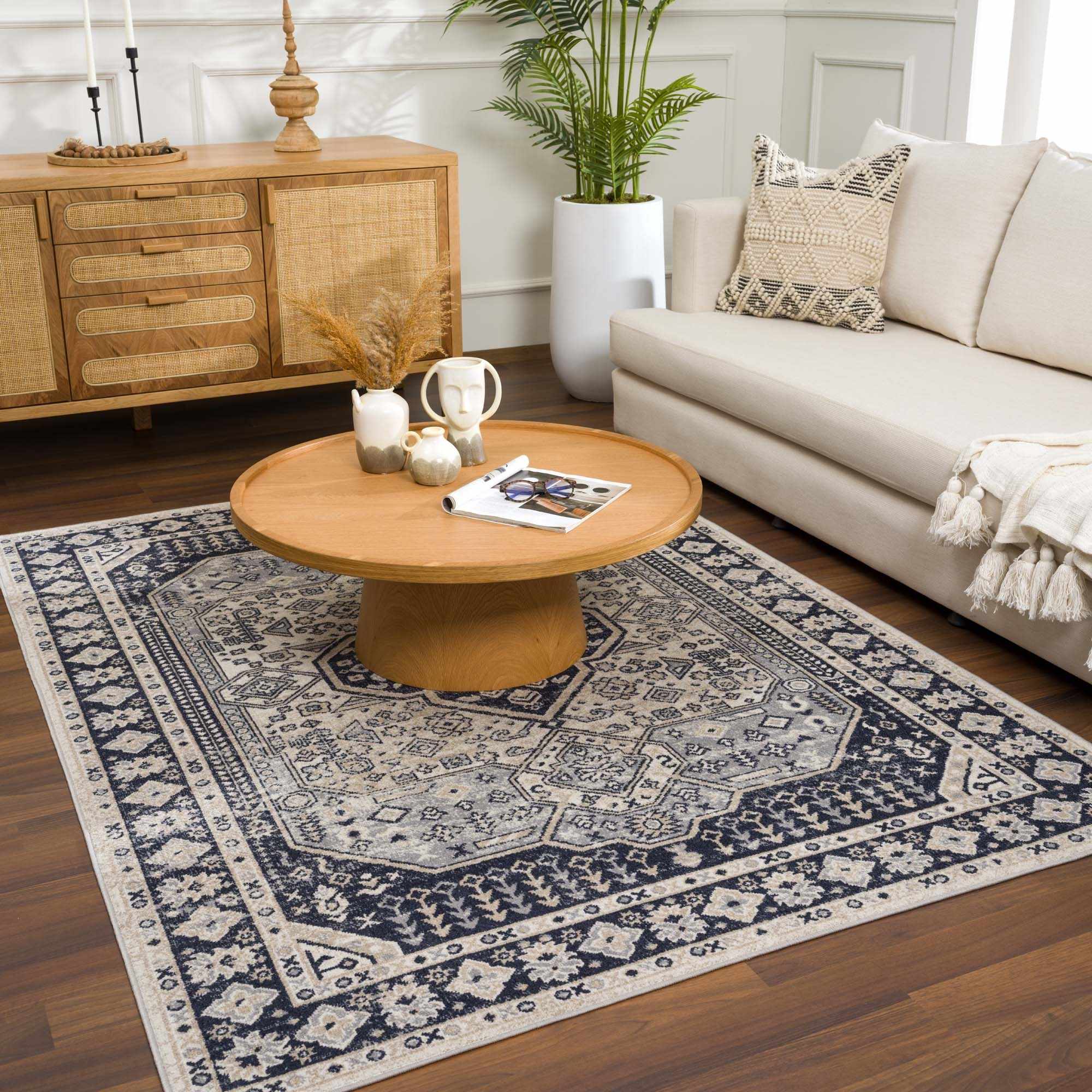 Cabacungan Cream & Gray Washable Area Rug - Image 2