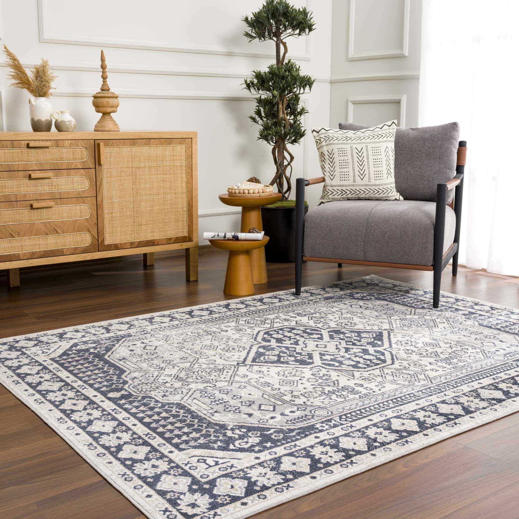 Cabacungan Cream & Gray Washable Area Rug - Image 6