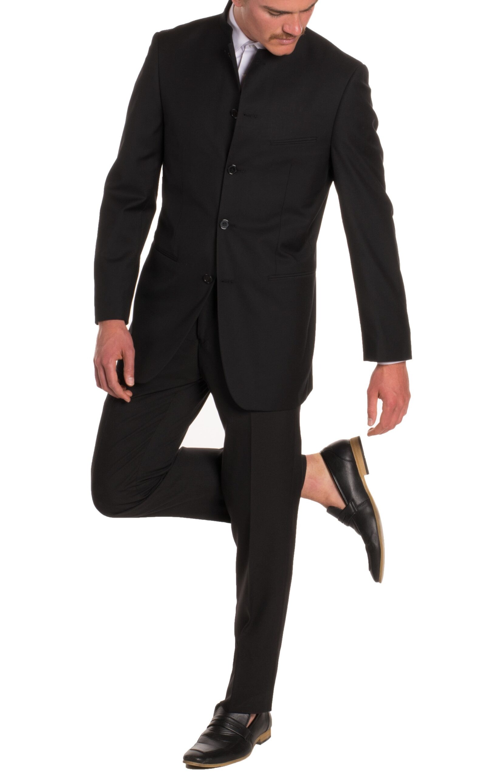 Mandarin Collar Suit - 2 Piece - Black - Image 6