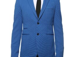Modena Royal Blue Knit Slim Fit Blazer