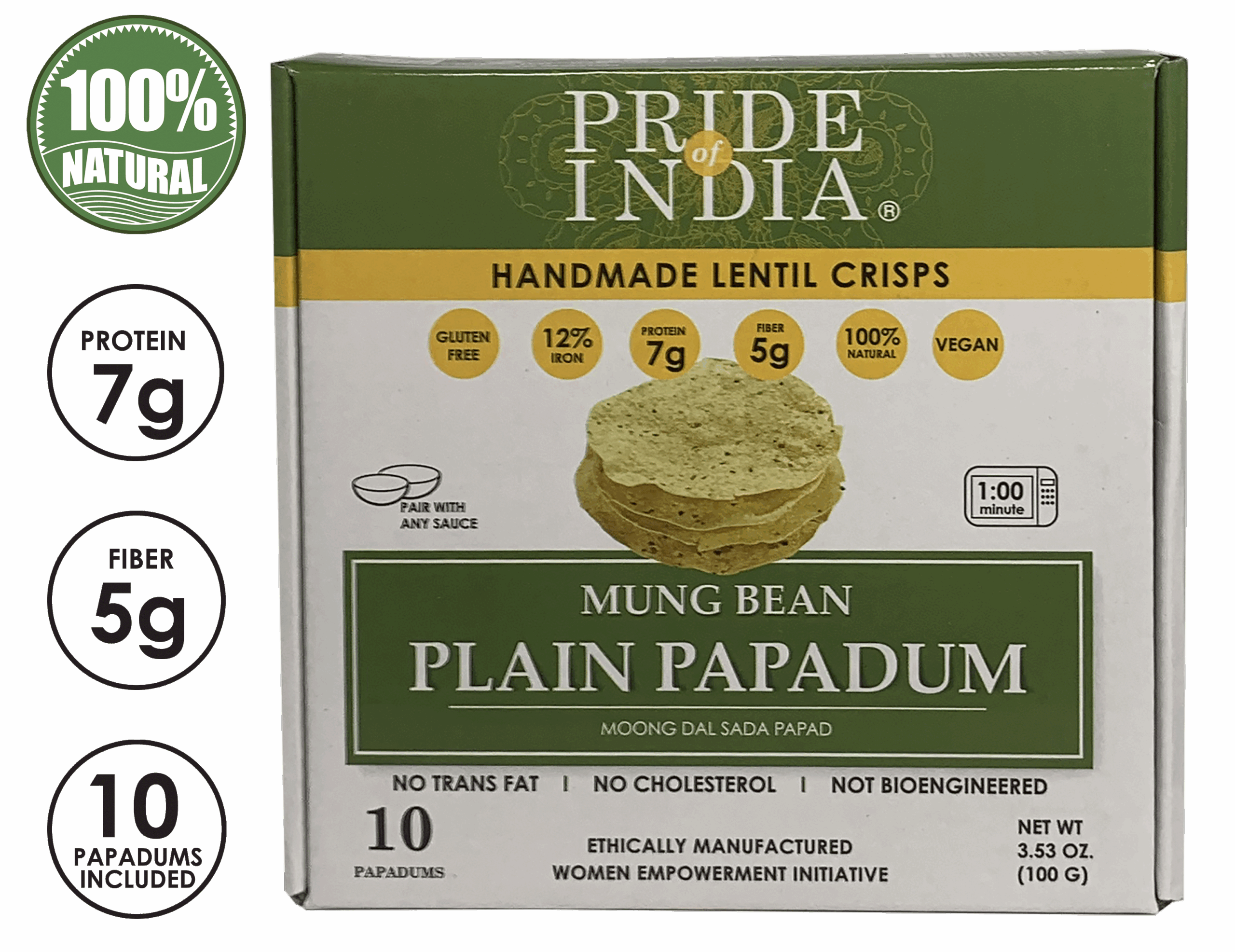 Plain Mung Bean Sada Papadum Lentil Crisp - Image 6