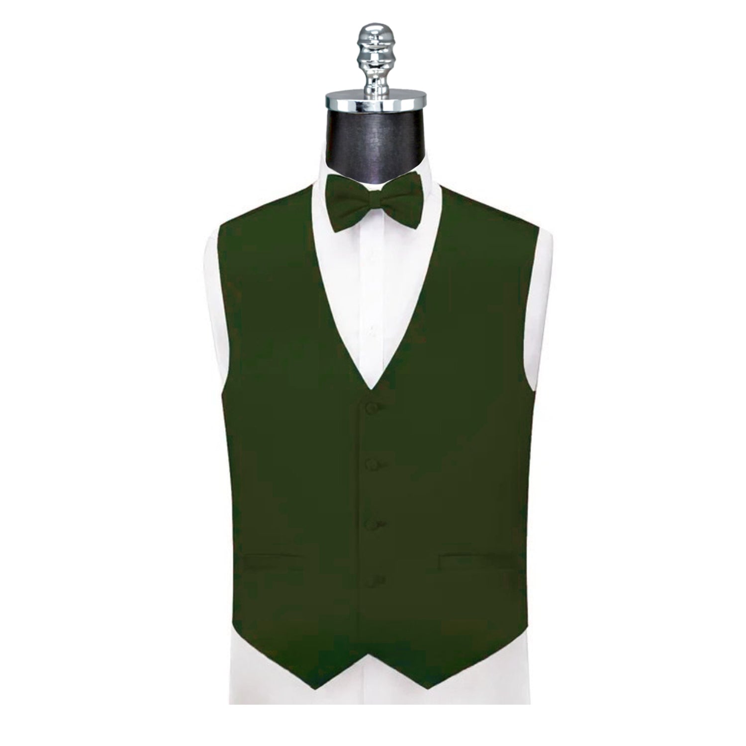Ferrecci Mens Solid Wedding Prom Grad Choir Band 4pc Vest Set - Image 14