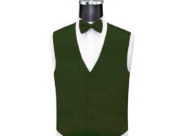 Ferrecci Mens Solid Wedding Prom Grad Choir Band 4pc Vest Set