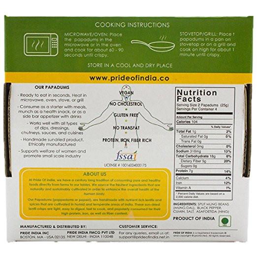 Plain Mung Bean Sada Papadum Lentil Crisp - Image 2