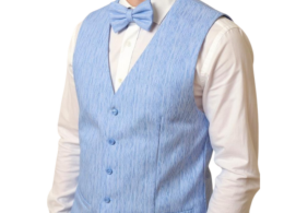 Ferrecci Mens PV200 - Blue with White Back Adjustable Vest Set