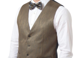 Ferrecci Mens PV200 - Brown with Black Back Adjustable Vest Set