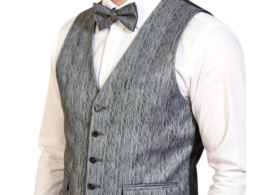 Ferrecci Mens PV200 - Grey with Black Back Adjustable Vest Set