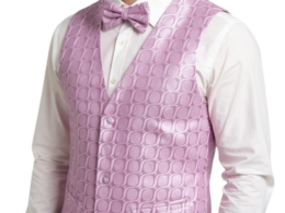 Ferrecci Mens PV250 - Pink with Black Back Adjustable Vest Set