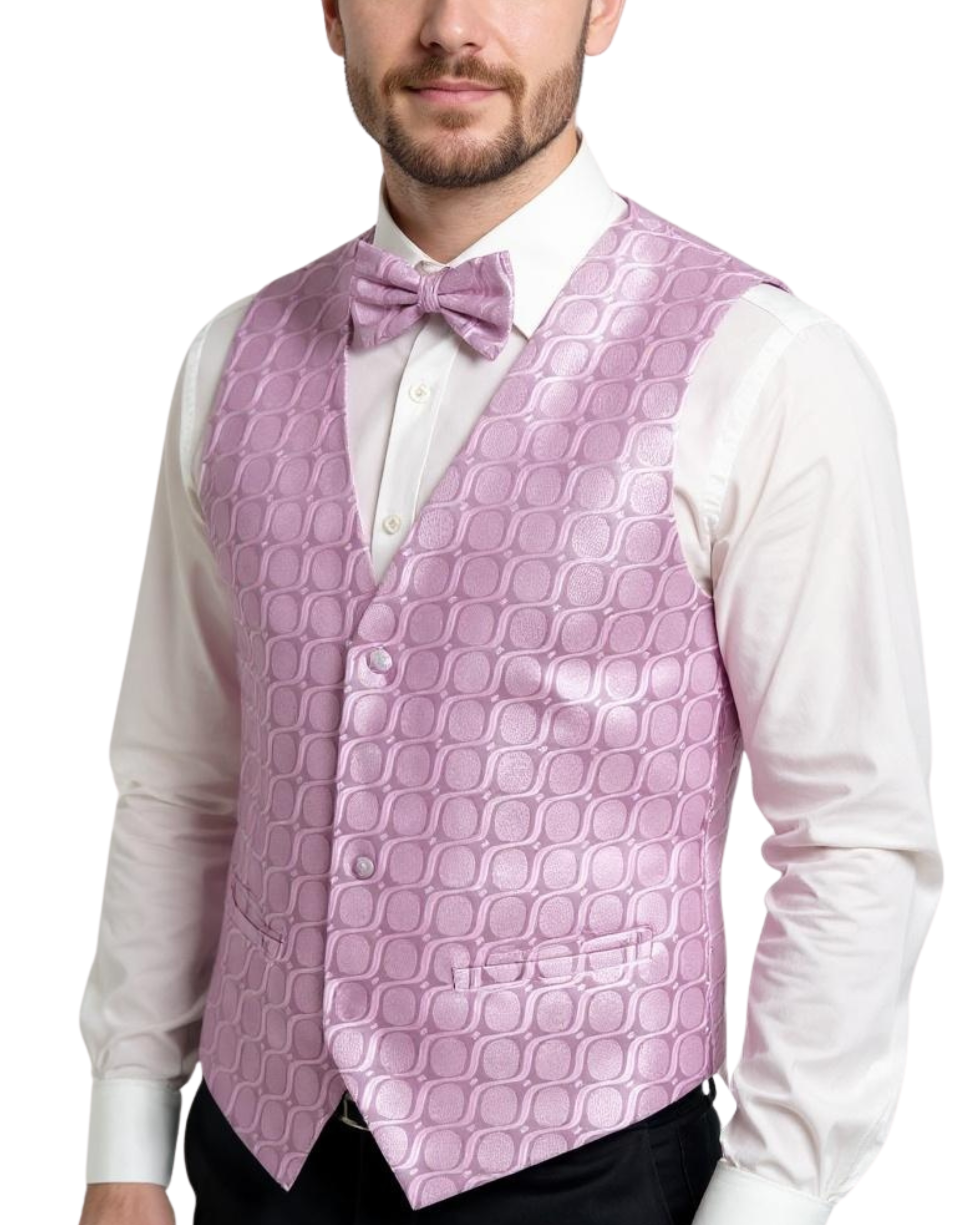 Ferrecci Mens PV250 - Pink with Black Back Adjustable Vest Set - Image 4