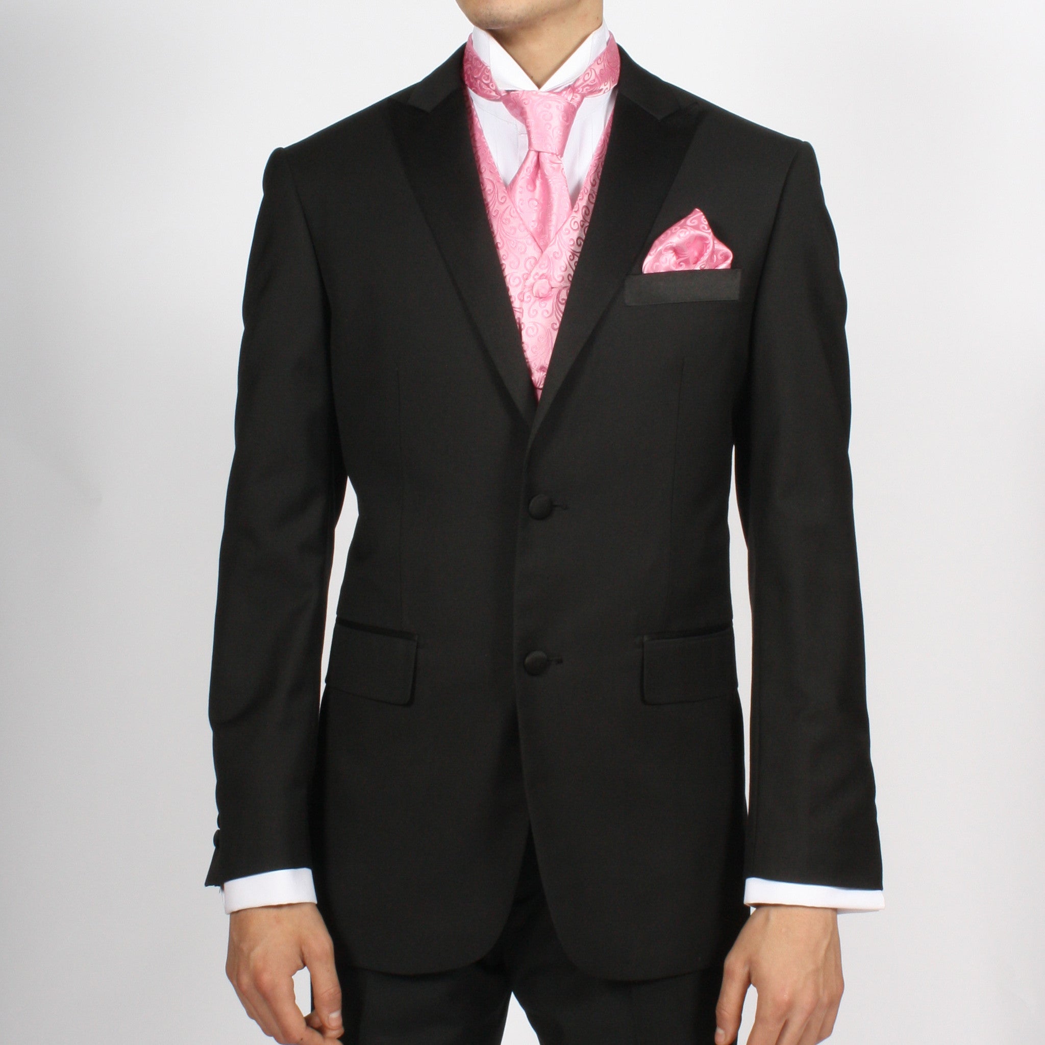 Ferrecci Mens PV50-11 Pink with White Back Vest Set - Image 3