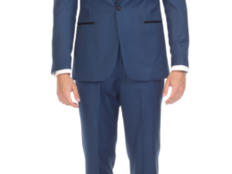 Ferrecci Men's Reno Indigo Slim Fit Shawl Lapel 2 Piece Tuxedo Suit Set