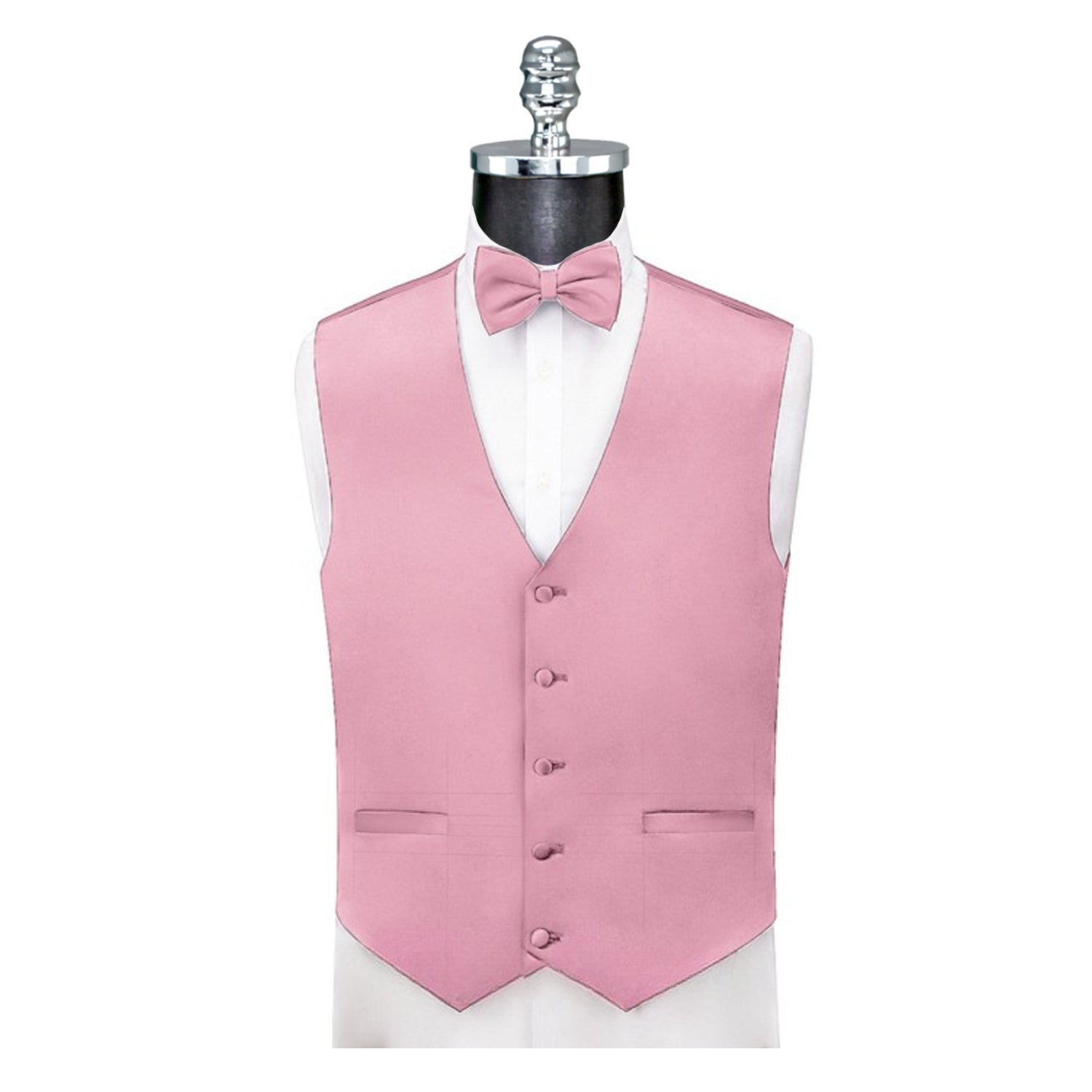 Ferrecci Mens Solid Wedding Prom Grad Choir Band 4pc Vest Set - Image 4