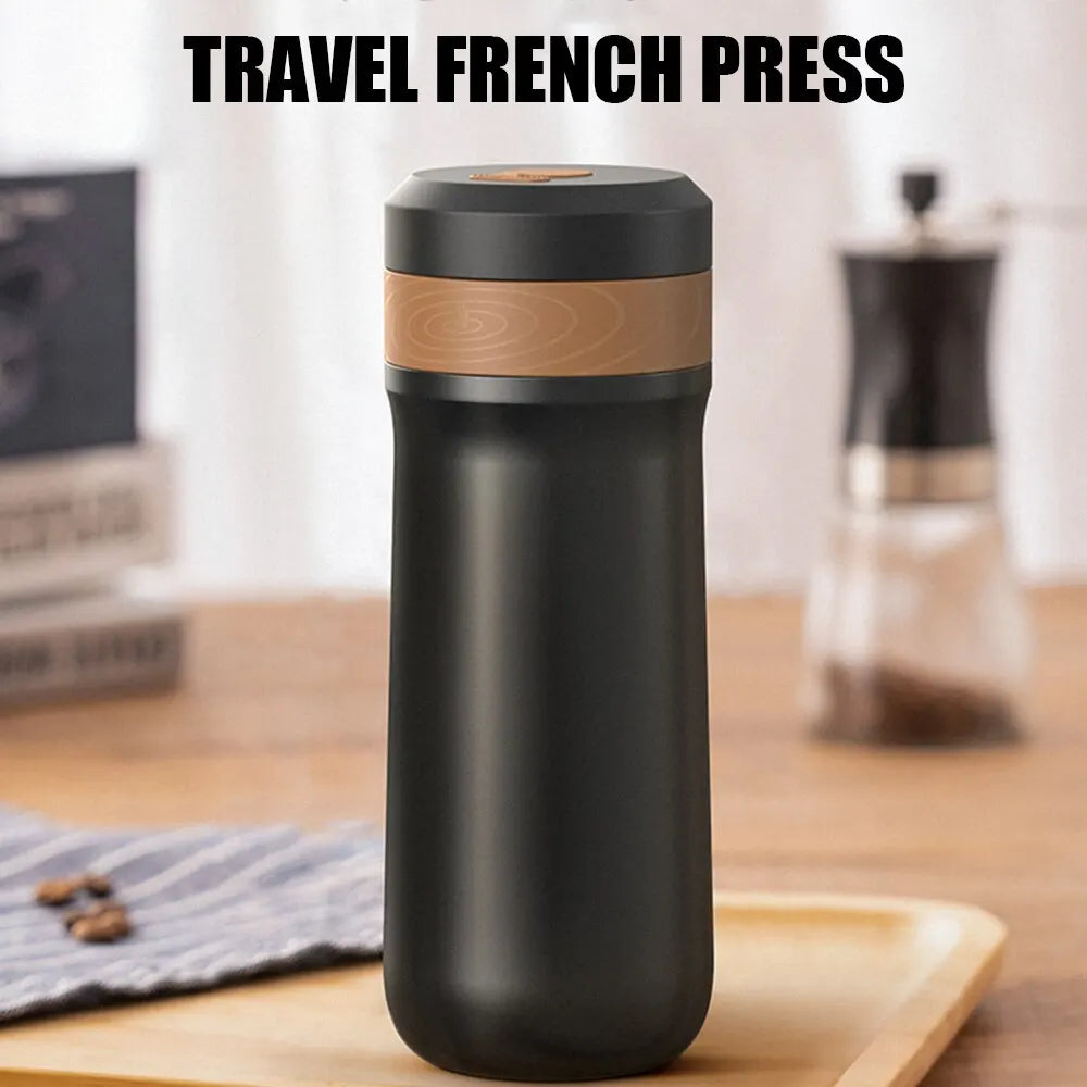 French Press Coffee Maker 2-Layer Filter Mesh Double Walled Stainless Steel - Image 2
