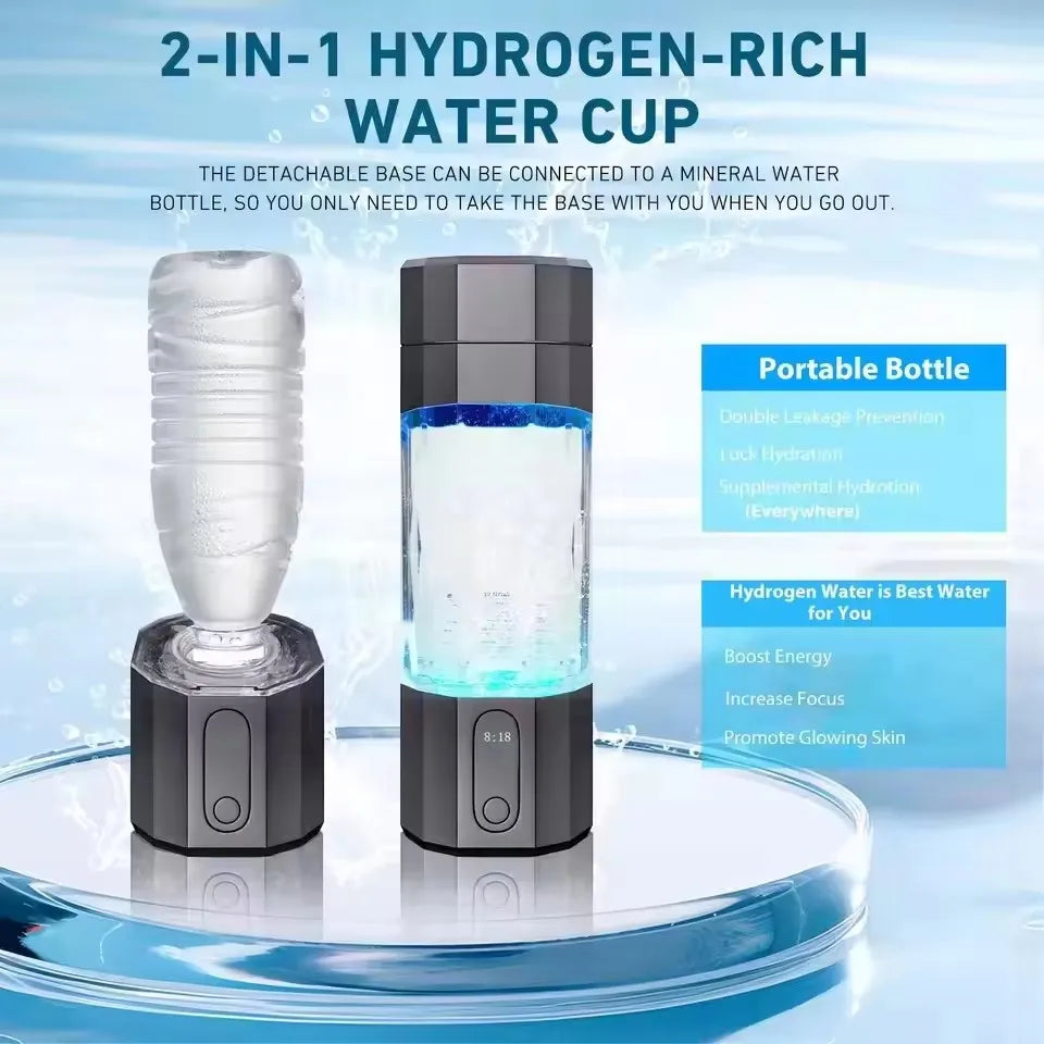 2025 10000PPB Hydrogen Water Bottle with Colorful Light & Valve - Image 5