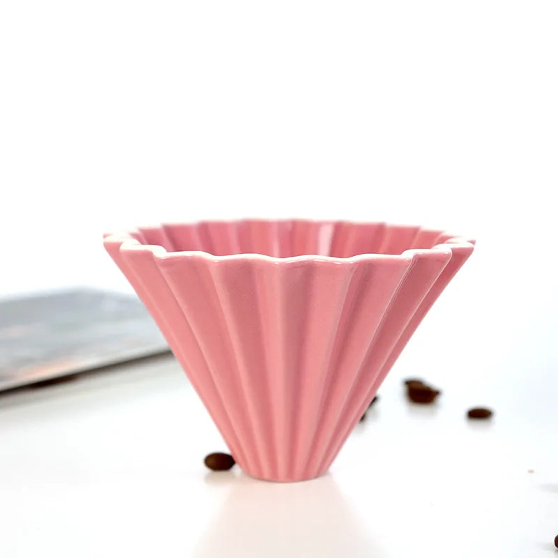 StepUp Coffee Origami Ceramic Pour Over Dripper, Handmade Cone Brewer - Image 31