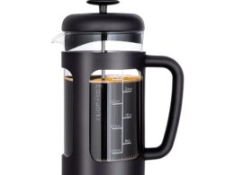 French Press  Coffee Tea Maker with Borosilicate Glass,Soft Grip Handle