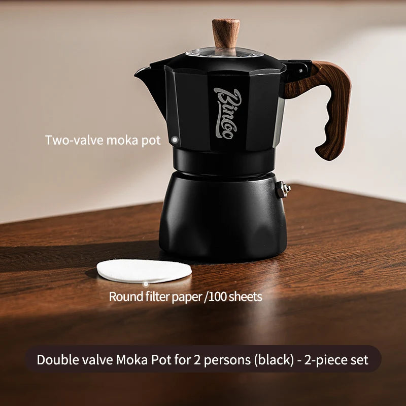 Dual Valve Moka Pot Set with Heater, Home Espresso Maker - Image 10