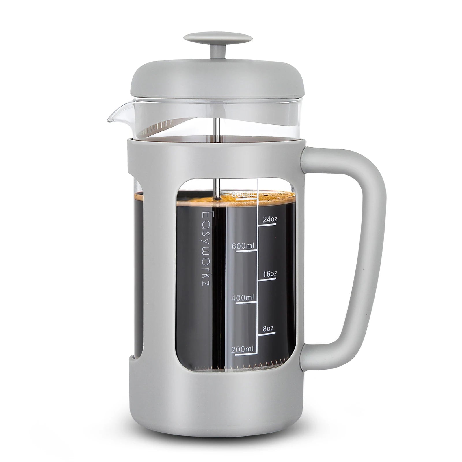 French Press Coffee Tea Maker with Borosilicate Glass,Soft Grip Handle - Image 10