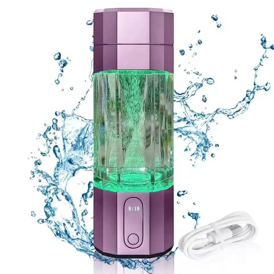 2025 10000PPB Hydrogen Water Bottle with Colorful Light & Valve