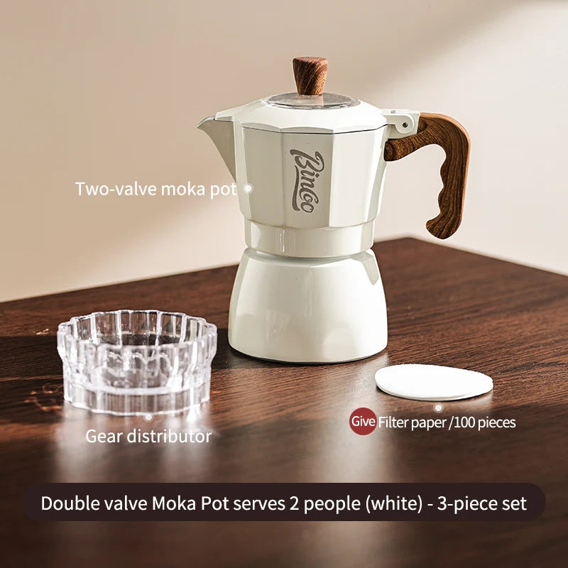 Dual Valve Moka Pot Set with Heater, Home Espresso Maker - Image 11