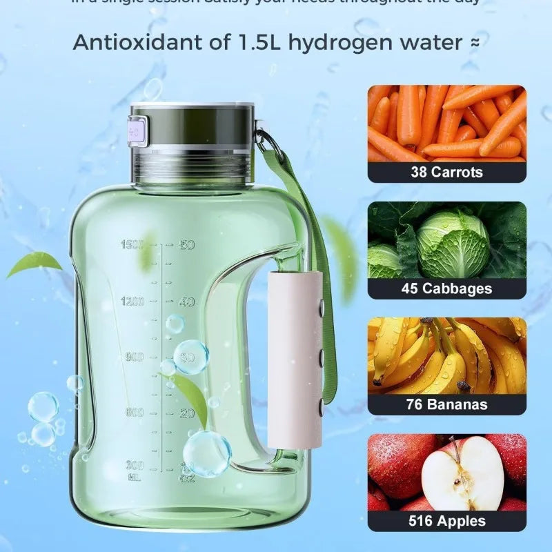1.5L Hydrogen Water Bottle, Portable Rich Molecular Generator - Image 2