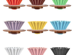 StepUp Coffee Origami Ceramic Pour Over Dripper, Handmade Cone Brewer