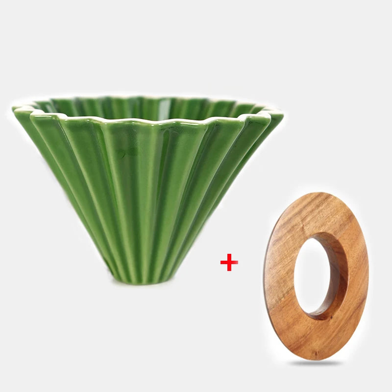 StepUp Coffee Origami Ceramic Pour Over Dripper, Handmade Cone Brewer - Image 19