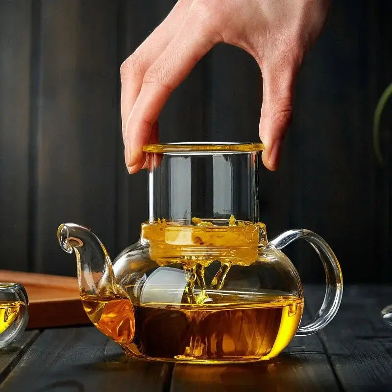 High Borosilicate Glass Flower Teapot Set: Heat-Resistant, Filterable, 400ml/1000ml" - Image 3