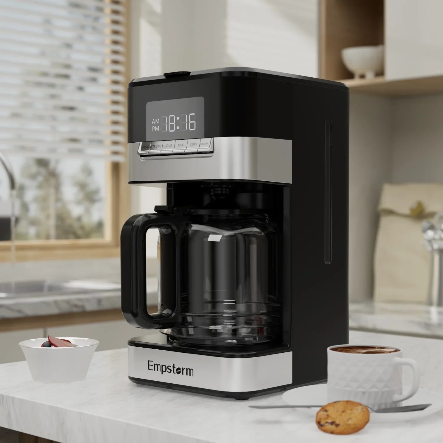 American style keep warm function electric programmable single service drip coffee machine - Image 3