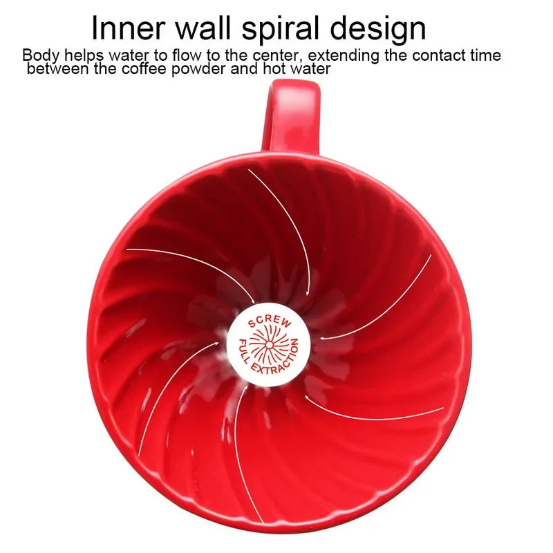 Ceramic Coffee Dripper – Engine-Style Pour Over (Reusable, 1–4 Cups) - Image 5