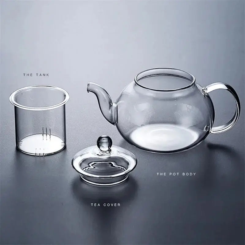 High Borosilicate Glass Flower Teapot Set: Heat-Resistant, Filterable, 400ml/1000ml" - Image 5