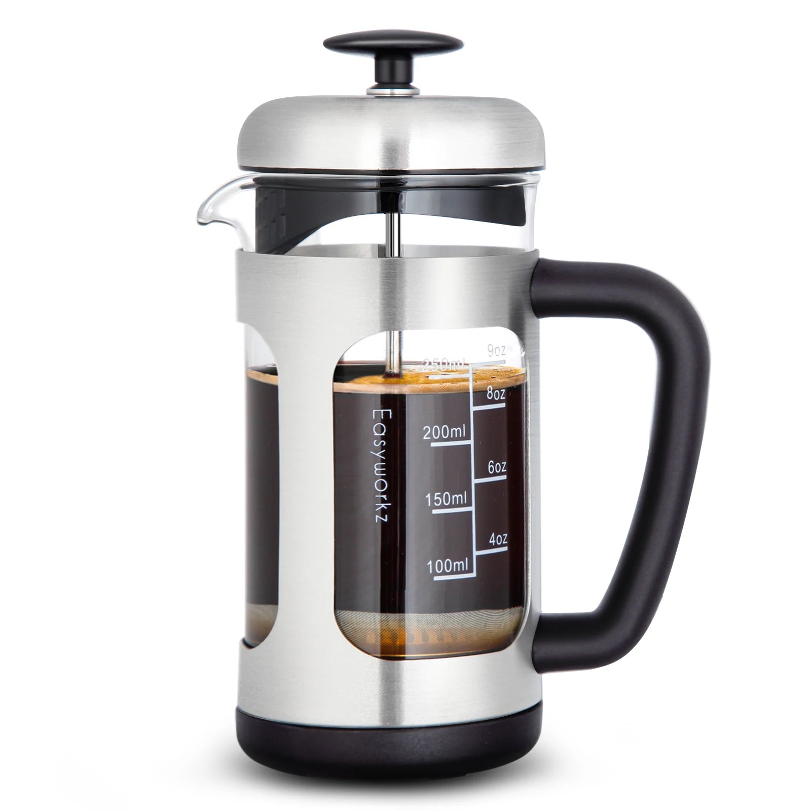 French Press Coffee Tea Maker with Borosilicate Glass,Soft Grip Handle - Image 9