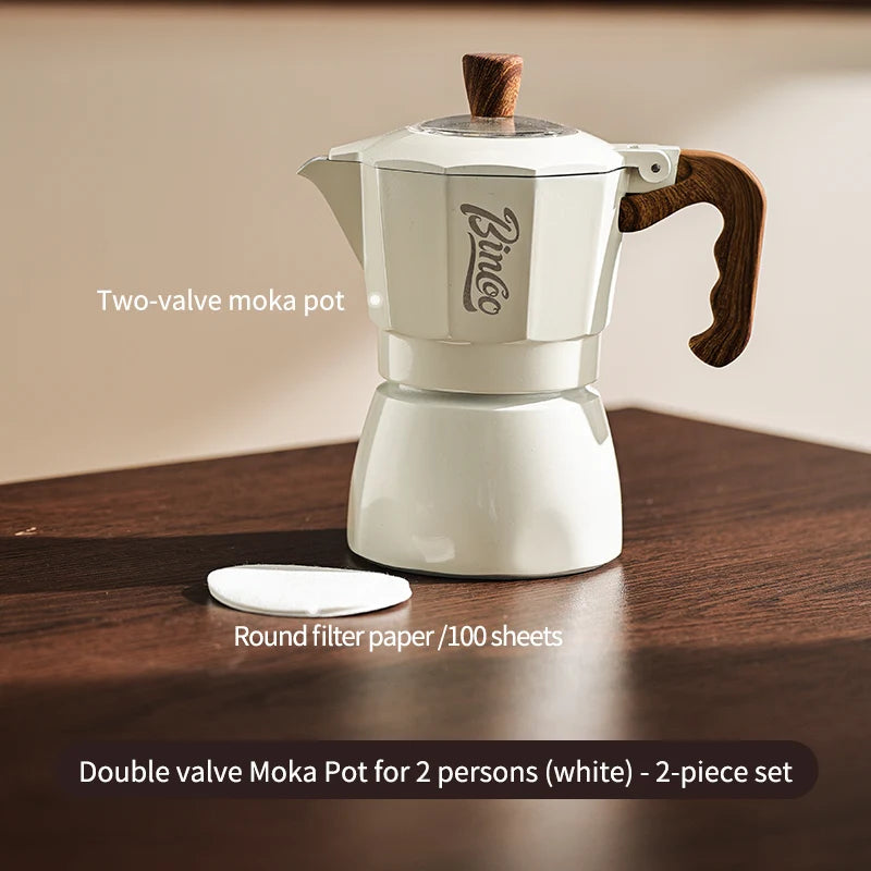 Dual Valve Moka Pot Set with Heater, Home Espresso Maker - Image 9