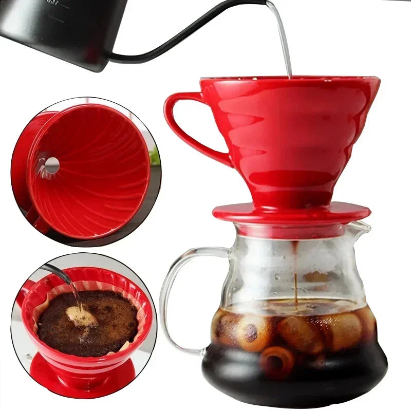 Ceramic Coffee Dripper – Engine-Style Pour Over (Reusable, 1–4 Cups) - Image 2