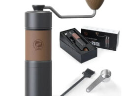 StepUP Coffee Manual Coffee Bean Grinder – Stainless Steel, 7-Burr